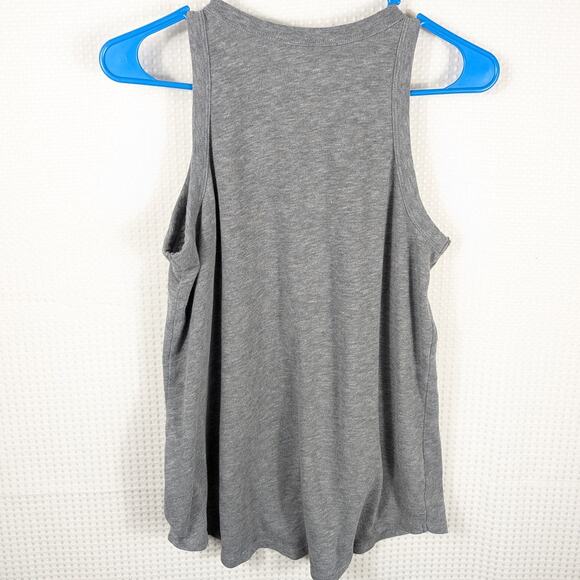 LOFT M Tank Top Gray Button Front Sleeveless V-Neck Casual Soft Knit Blouse - Picture 4 of 4